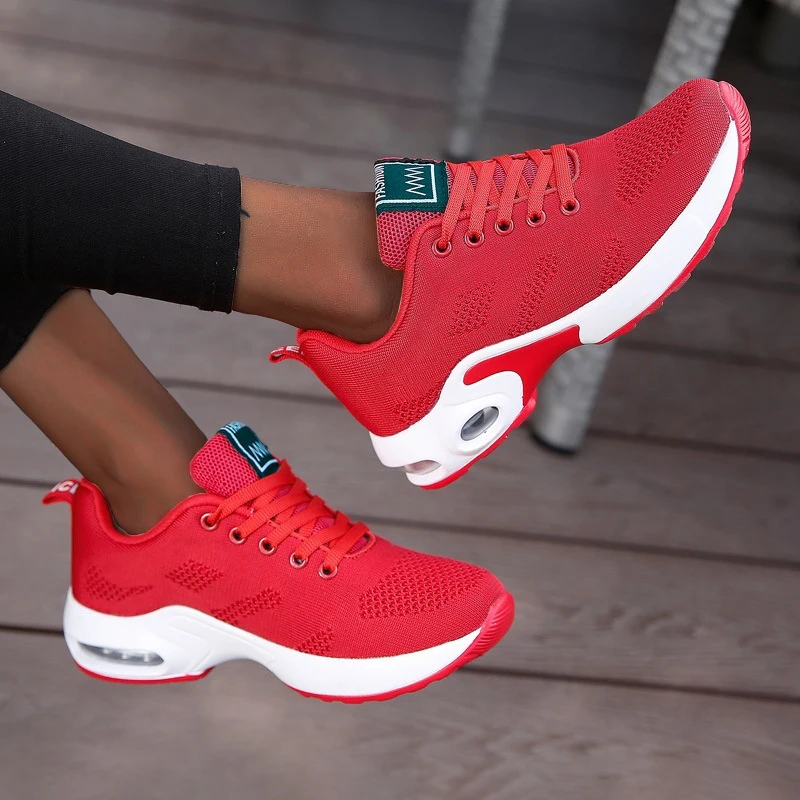 Femmes chaussures décontractées respirant marche maille chaussures plates plate-forme baskets femmes Tenis salle de sport chaussures vulcanisées blanc chaussures femme – Image 6