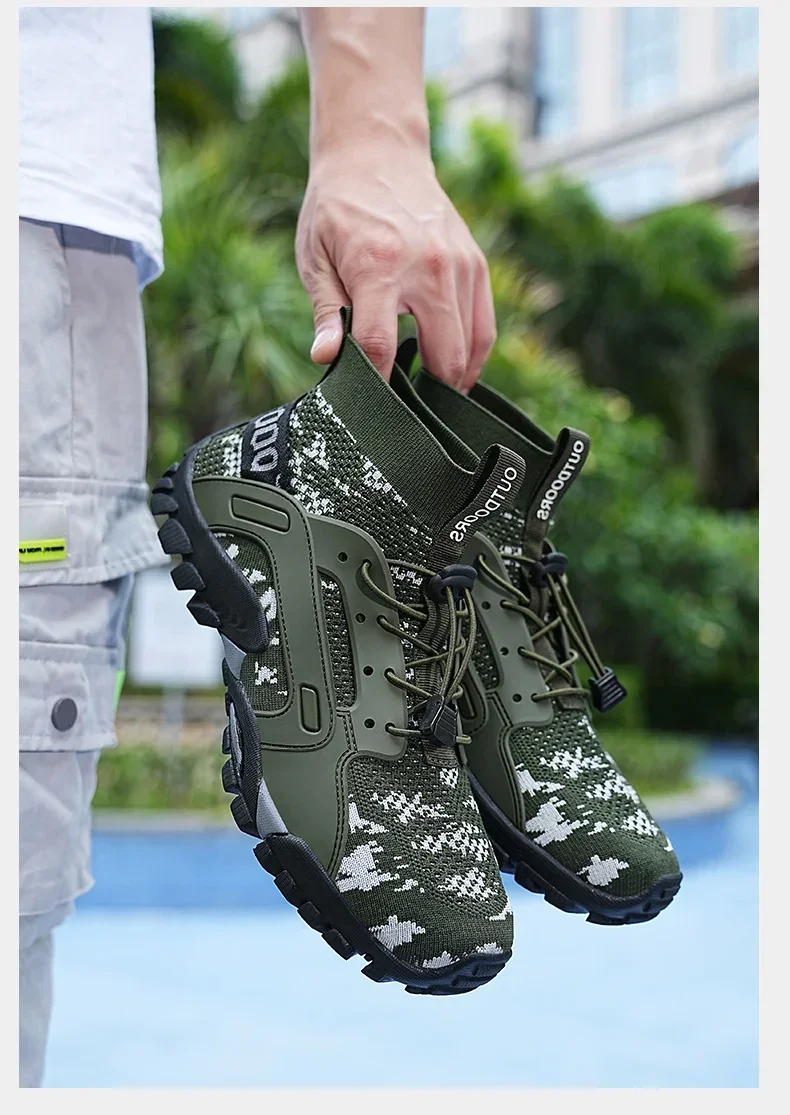 Bottes montantes en maille respirante pour hommes et femmes, chaussures de randonnée confortables, chaussures d'alpinisme, séchage rapide, extérieur, loisirs, voyage, rencontre – Image 17