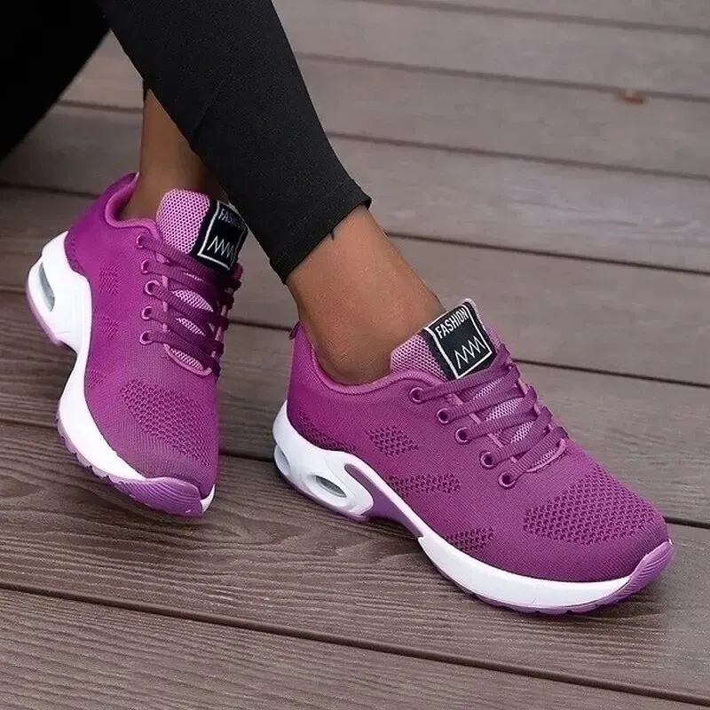 Femmes chaussures décontractées respirant marche maille chaussures plates plate-forme baskets femmes Tenis salle de sport chaussures vulcanisées blanc chaussures femme – Image 8