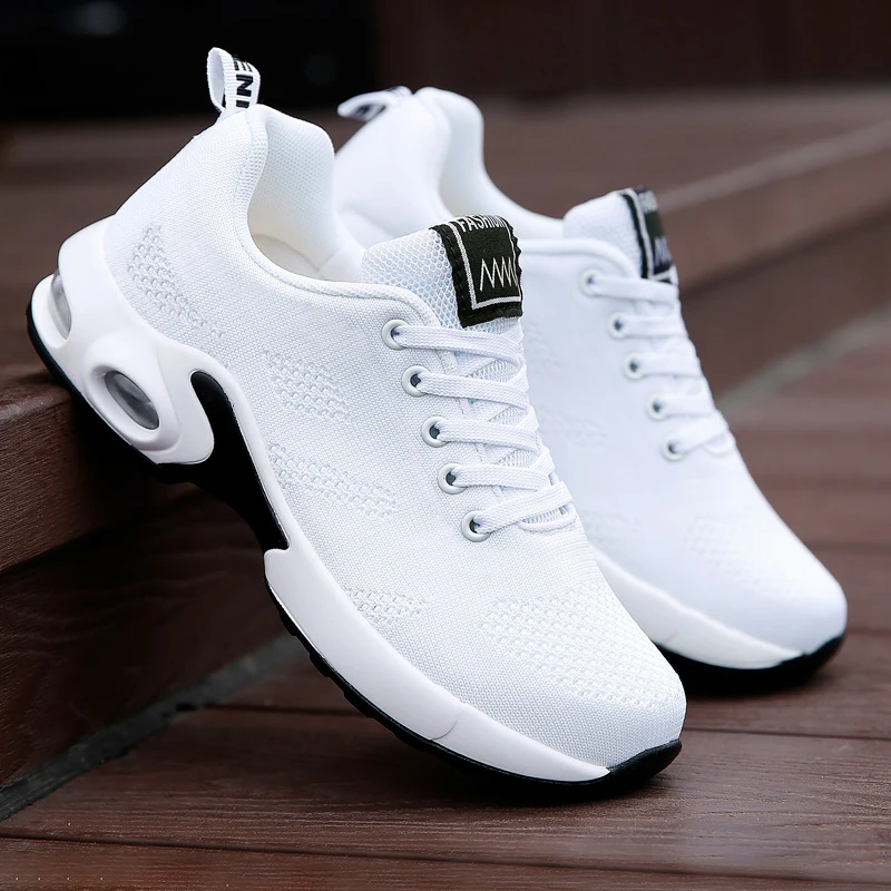 Femmes chaussures décontractées respirant marche maille chaussures plates plate-forme baskets femmes Tenis salle de sport chaussures vulcanisées blanc chaussures femme – Image 14