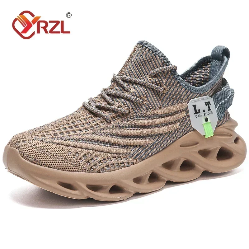 YRZL hommes sport course noir Jogging chaussures espadrilles décontractées en plein air respirant maille femmes léger absorption des chocs noir Tennis – Image 7