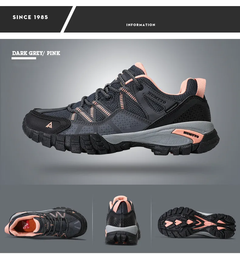 HUMTTO-Chaussures de randonnée résistantes à l'usure pour femmes, baskets de sport en plein air, à lacets, escalade, trekking, 110609B