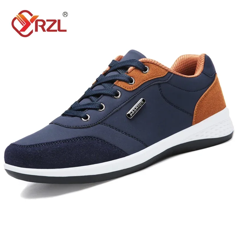 YRZL hommes chaussures printemps automne imperméable marche baskets loisirs mâle en cuir chaussures de sport chaussures antidérapantes Tennis pour hommes