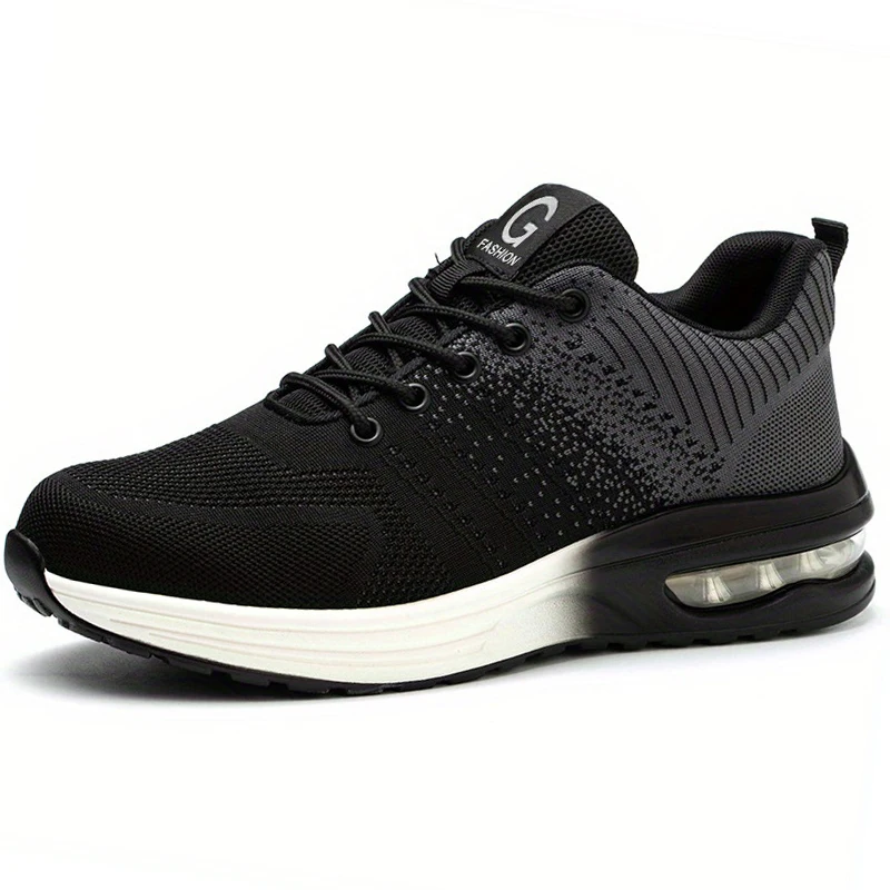 Chaussures de sécurité hommes femmes bottes de sécurité de travail chaussures à bout en acier anti-crevaison coussin d'air baskets de travail chaussures de travail légères à la mode unisexe – Image 6