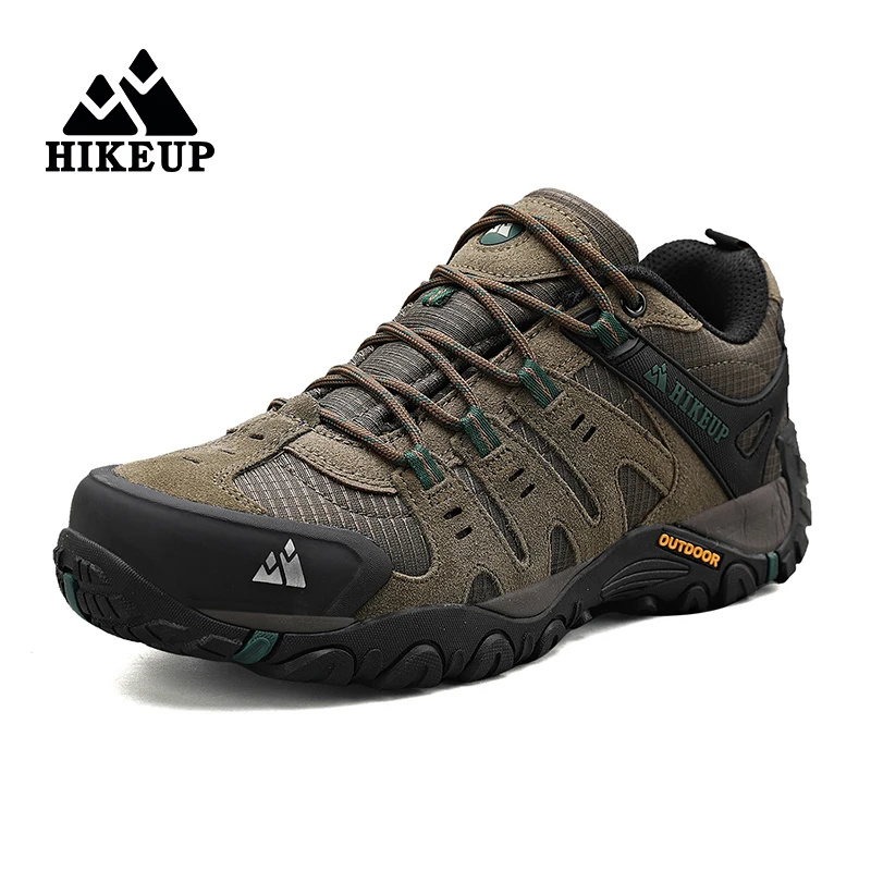 HIKEUP chaussures de randonnée pour hommes chaussures d'extérieur en daim et cuir résistant à l'usure hommes Trekking marche chasse baskets tactiques – Image 8