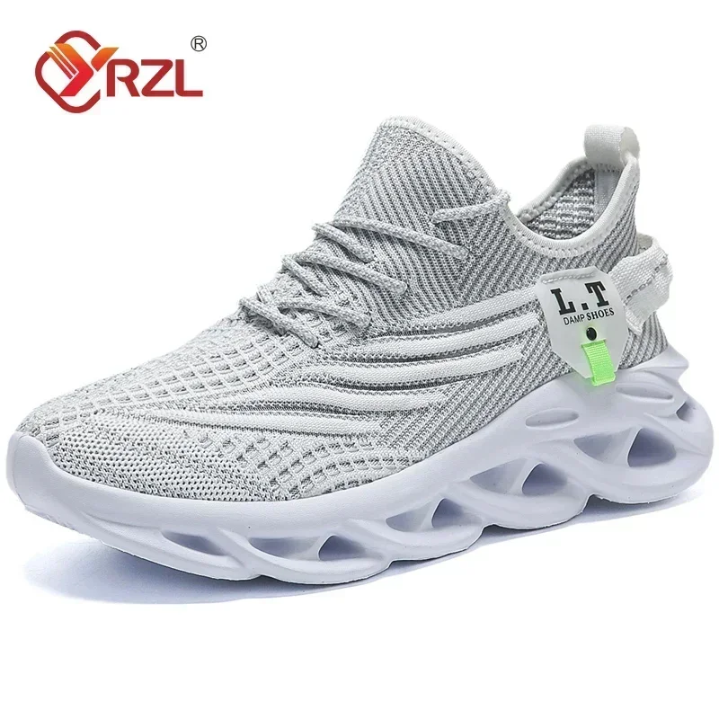 YRZL hommes sport course noir Jogging chaussures espadrilles décontractées en plein air respirant maille femmes léger absorption des chocs noir Tennis – Image 9