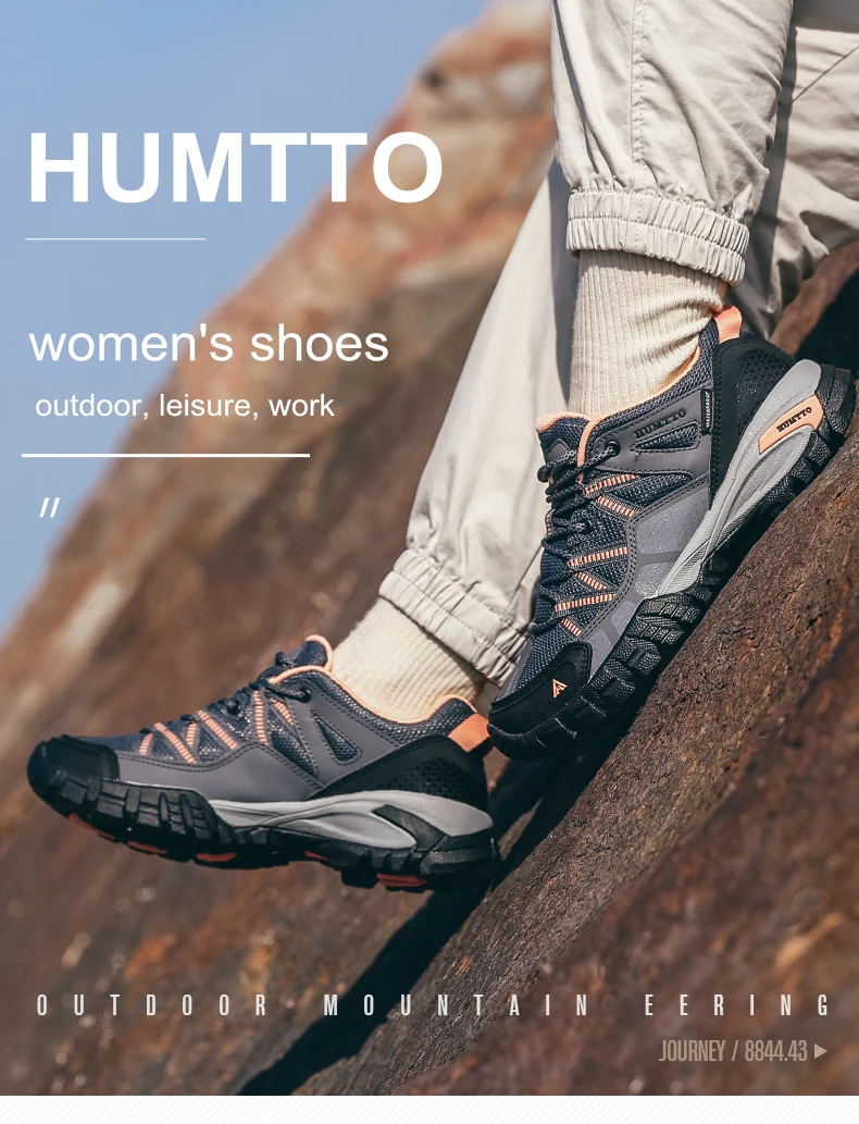 HUMTTO-Chaussures de randonnée résistantes à l'usure pour femmes, baskets de sport en plein air, à lacets, escalade, trekking, 110609B – Image 12