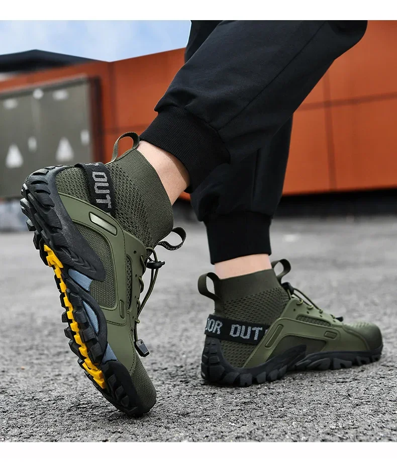Bottes montantes en maille respirante pour hommes et femmes, chaussures de randonnée confortables, chaussures d'alpinisme, séchage rapide, extérieur, loisirs, voyage, rencontre – Image 22