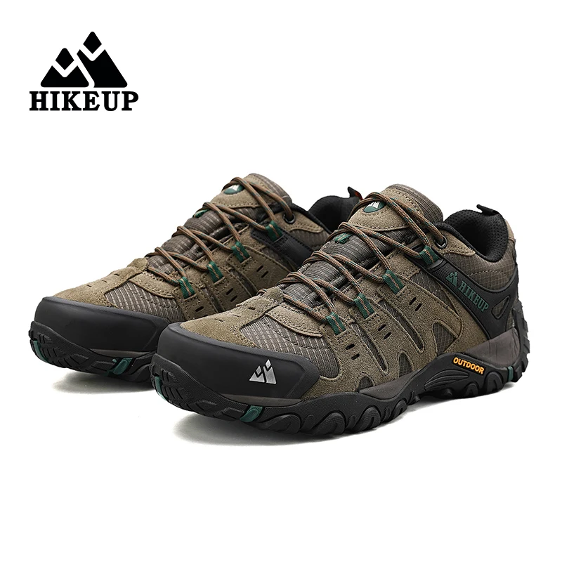HIKEUP chaussures de randonnée pour hommes chaussures d'extérieur en daim et cuir résistant à l'usure hommes Trekking marche chasse baskets tactiques – Image 51
