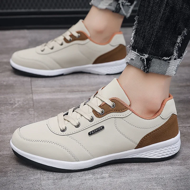 YRZL hommes chaussures printemps automne imperméable marche baskets loisirs mâle en cuir chaussures de sport chaussures antidérapantes Tennis pour hommes – Image 27