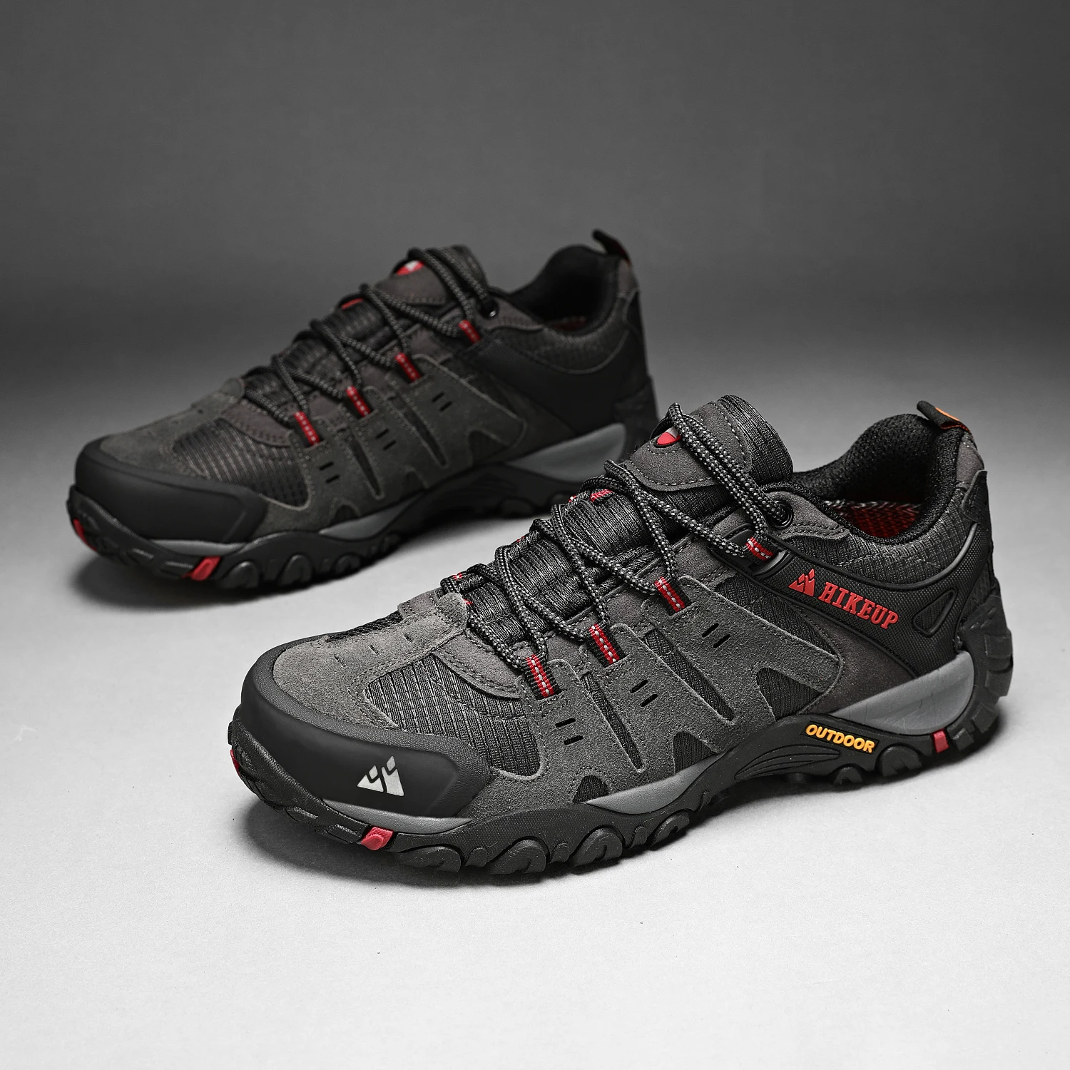 HIKEUP chaussures de randonnée pour hommes chaussures d'extérieur en daim et cuir résistant à l'usure hommes Trekking marche chasse baskets tactiques – Image 41