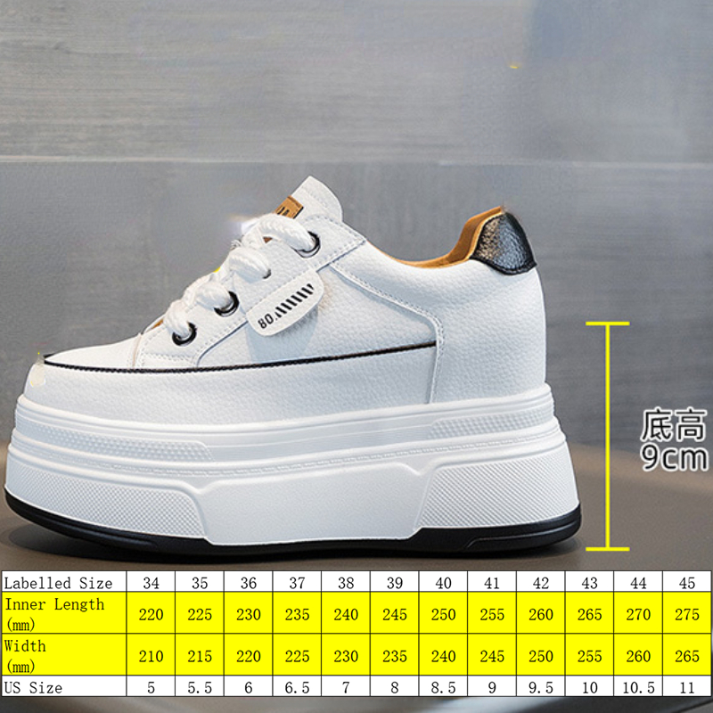 Fujin 9 cm vache daim en cuir véritable femmes chaussures vulcanisées plate-forme compensée Skate Boarding haute marque talons chaussures d'été décontractées – Image 18